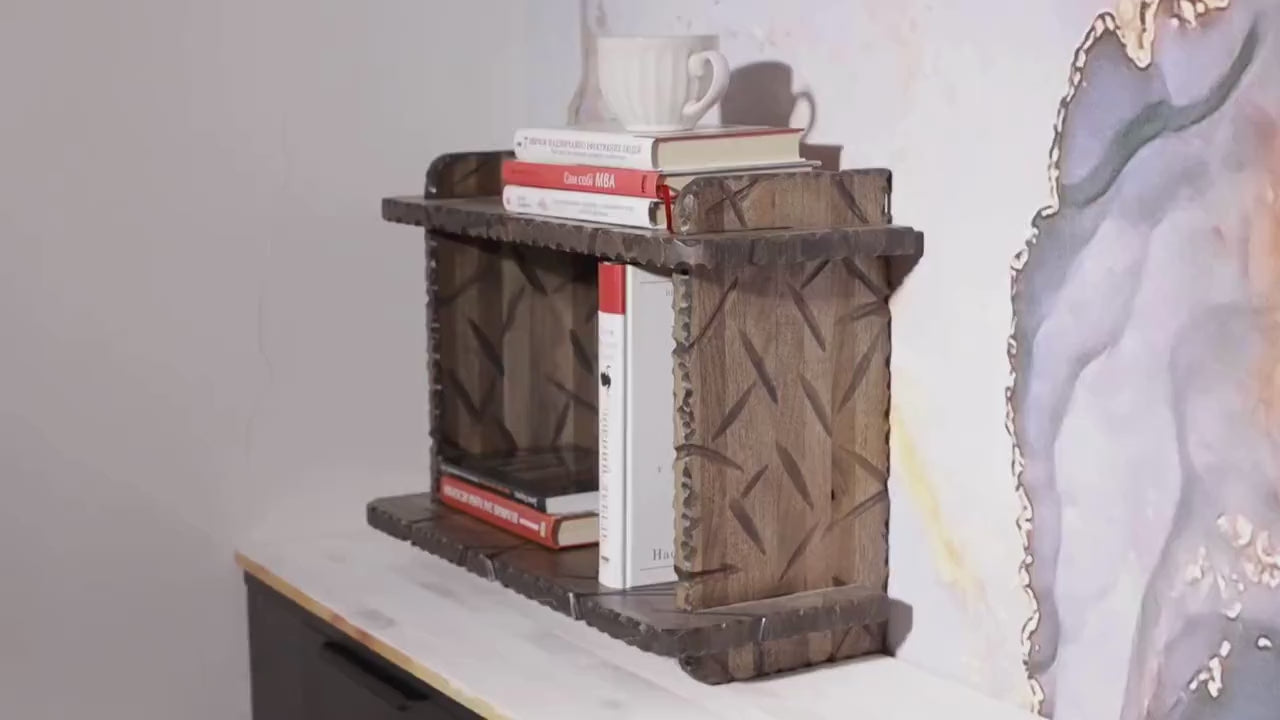 Handmade Cherry Wood Bookcase, Minimalist Mid Century Book Stand