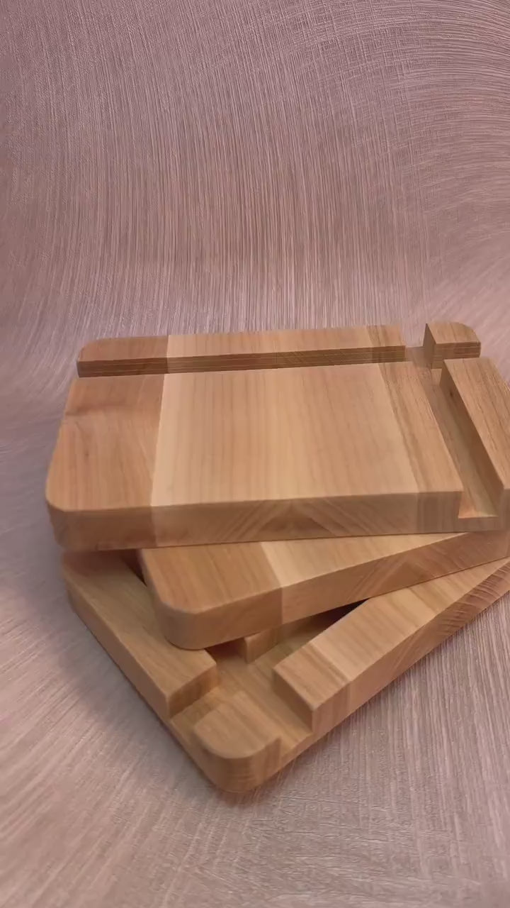Minimalist Wood Phone Stand, Desk Cell Phone Holder