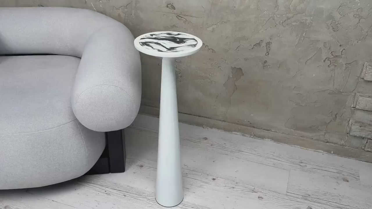 Resin Coffee Table, Round Wood Plant Stand, Modern Accent Table