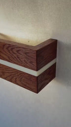 Minimalist Oak Wood LED Wall Sconce, Bedside Lamp