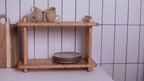 Small wood wall mounted bookshelf, modern hanging display shelf, handmade furniture