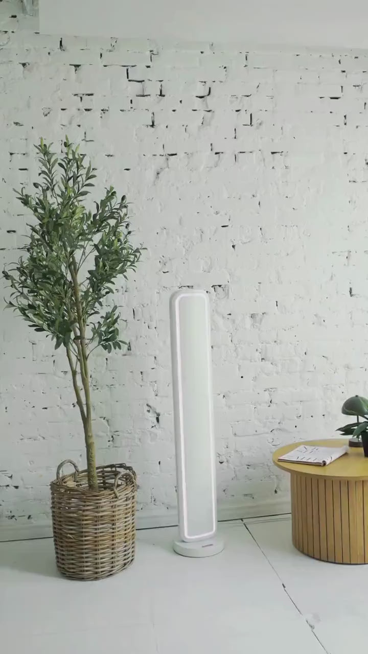 RGB Oak Wood Floor Lamp, Color Changing LED Remote Lighting