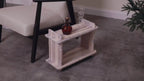 Handmade wooden low bookshelf, rustic entryway organizer, small space storage, shoe shelf