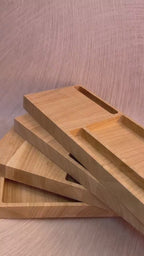 Wood Desk Organizer, Smartphone Tablet Stand, Custom Wood Tray